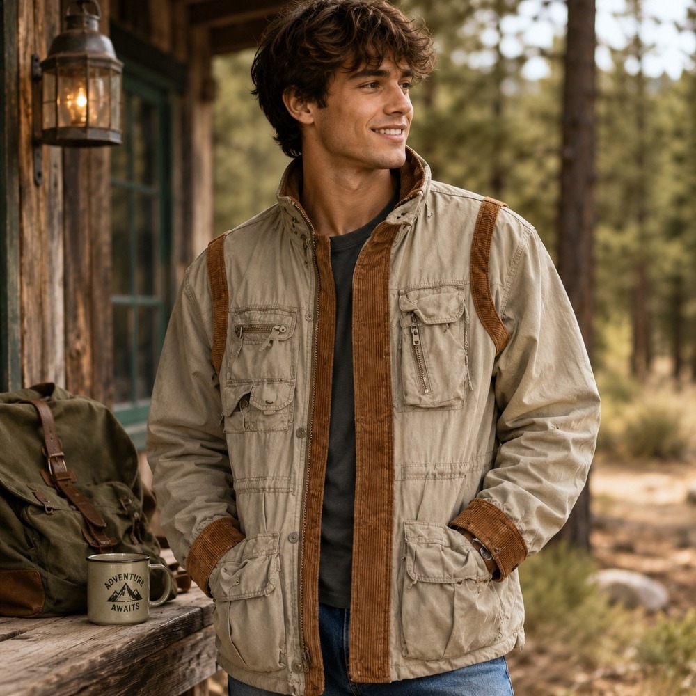 Foxfire Field Jacket Mens‎ S Olive Green Cotton Canvas Corduroy Gorpcore Utility